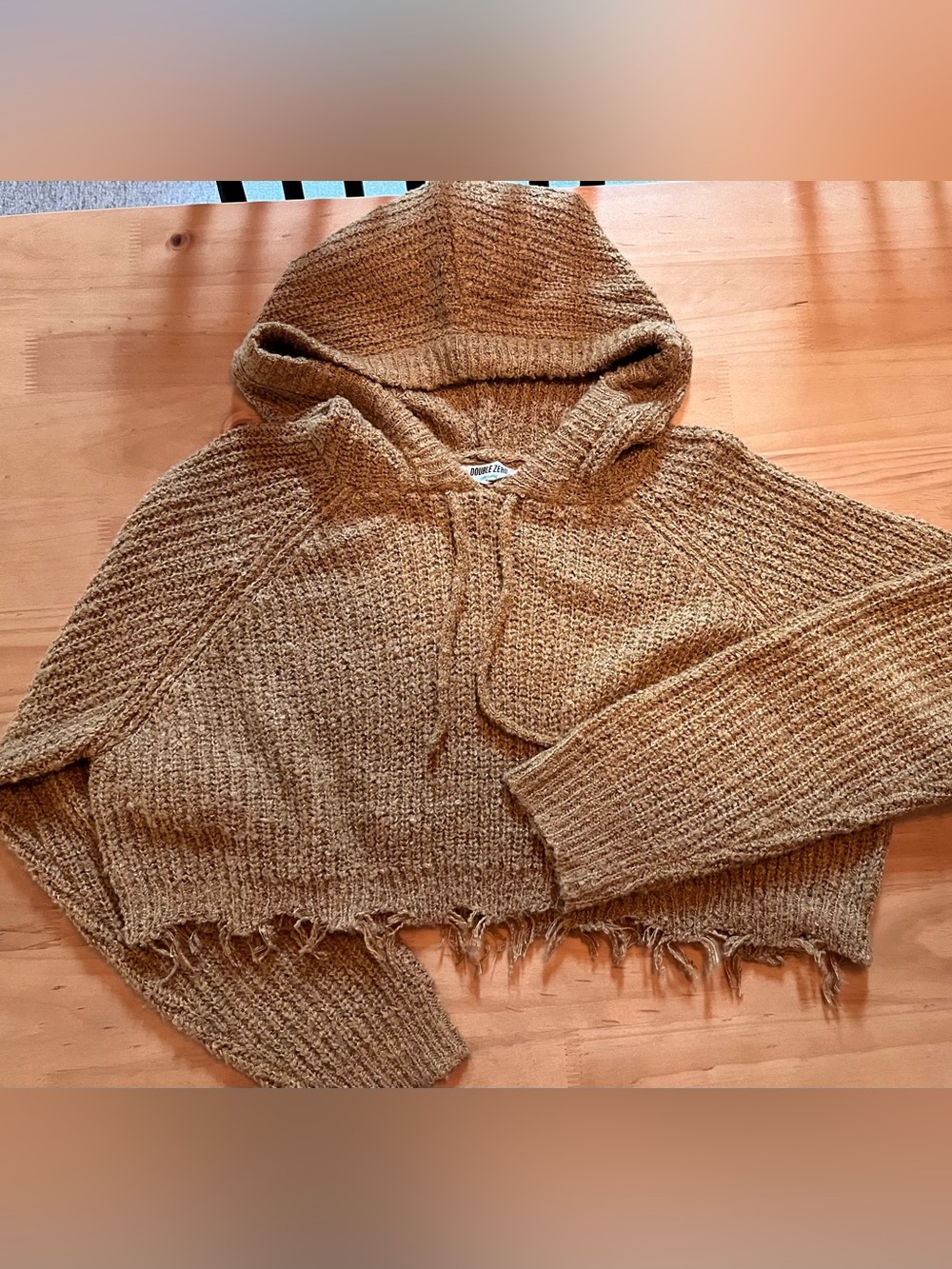 Cozy Hoodie Crop Sweater in Mustard